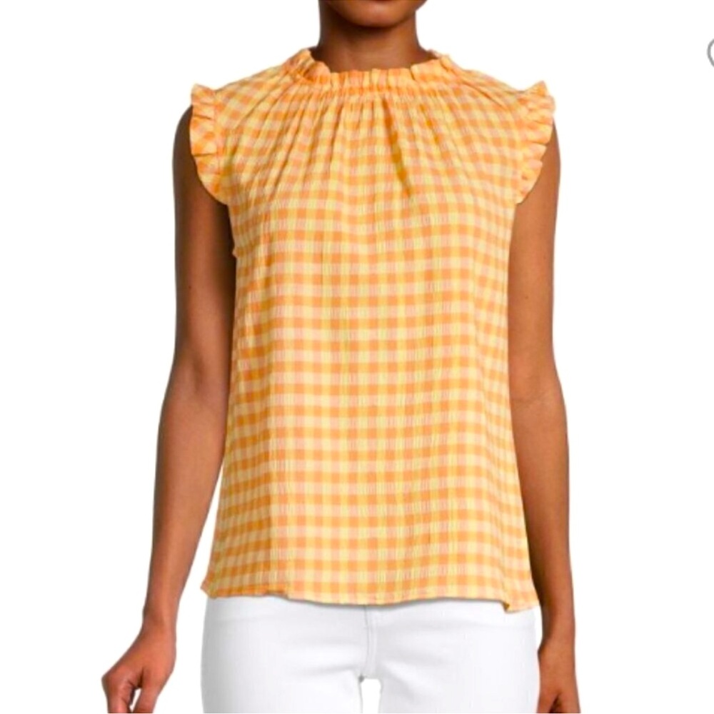 Nanette Lepore Gingham Ruffle Top